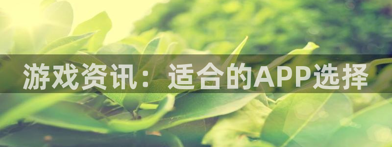 鼎点娱乐测速登陆：游戏资讯：适合的APP选择